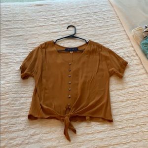 Rust colored top with front tie